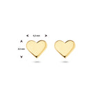 oorknoppen hart 14K geelgoud