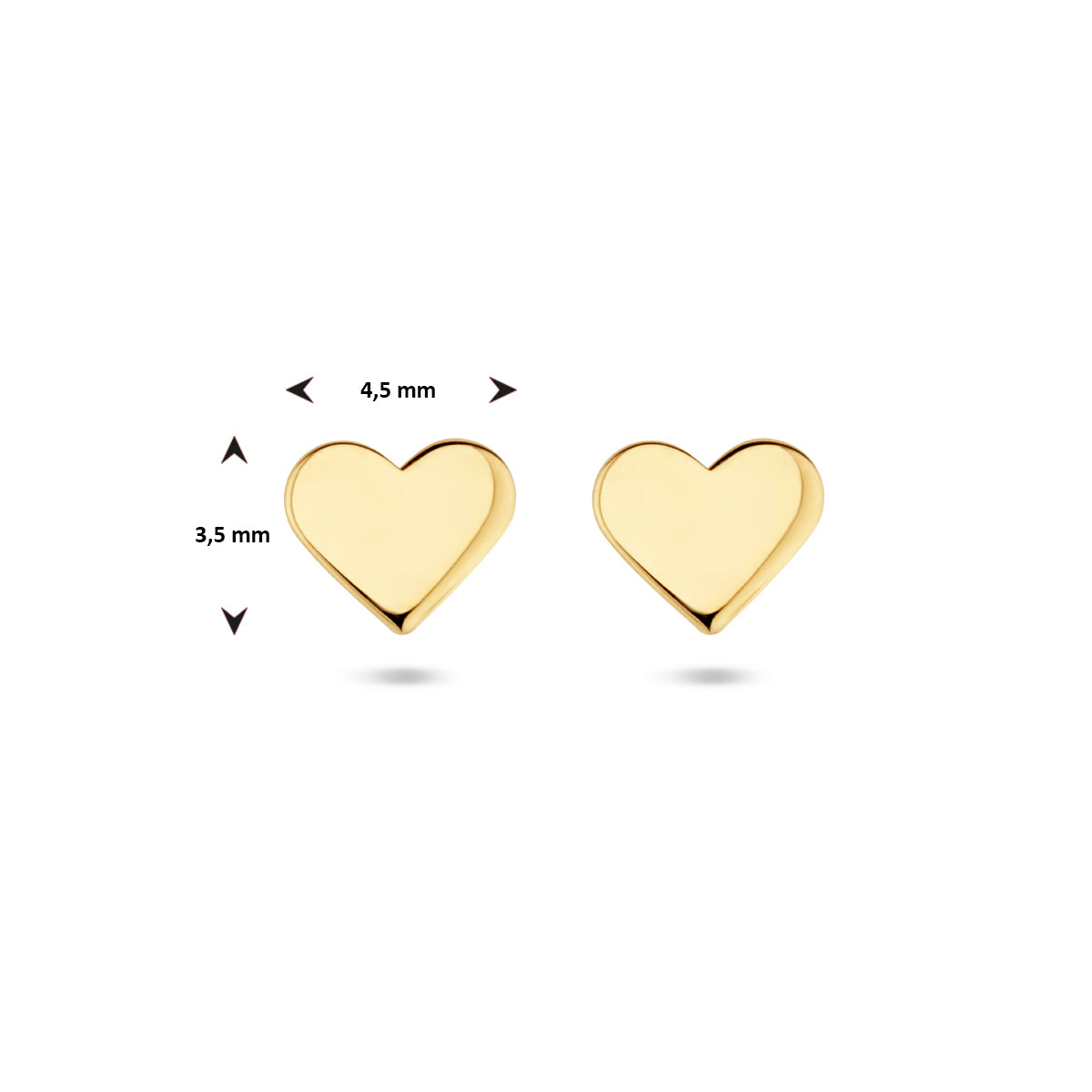 oorknoppen hart 14K geelgoud