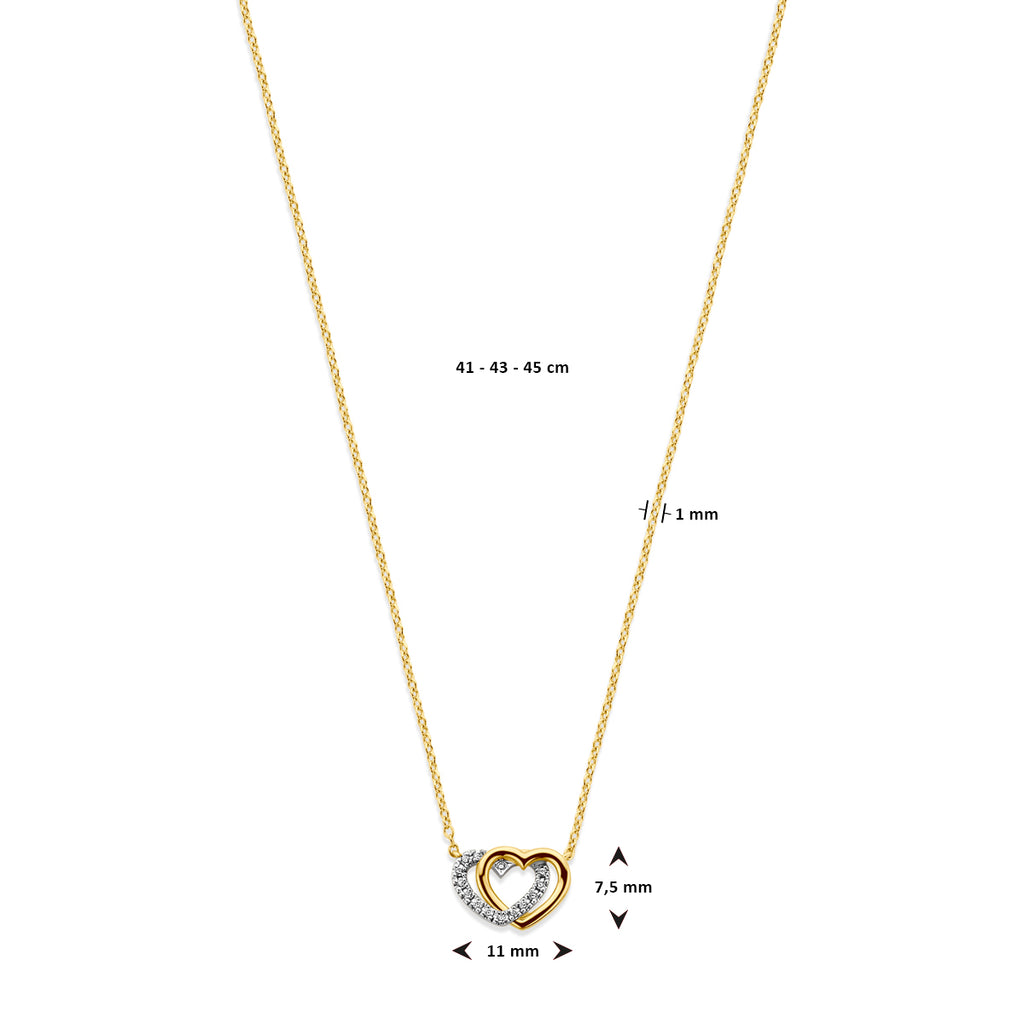 collier hartjes diamant 0.04ct h si 41 - 43 - 45 cm 14K geelgoud