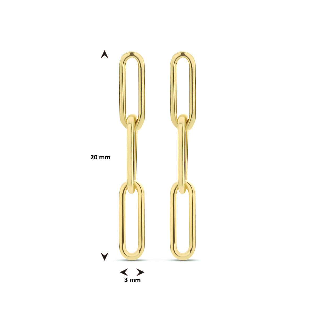 Ohrhänger Paperclip 20 mm 14K Gelbgold