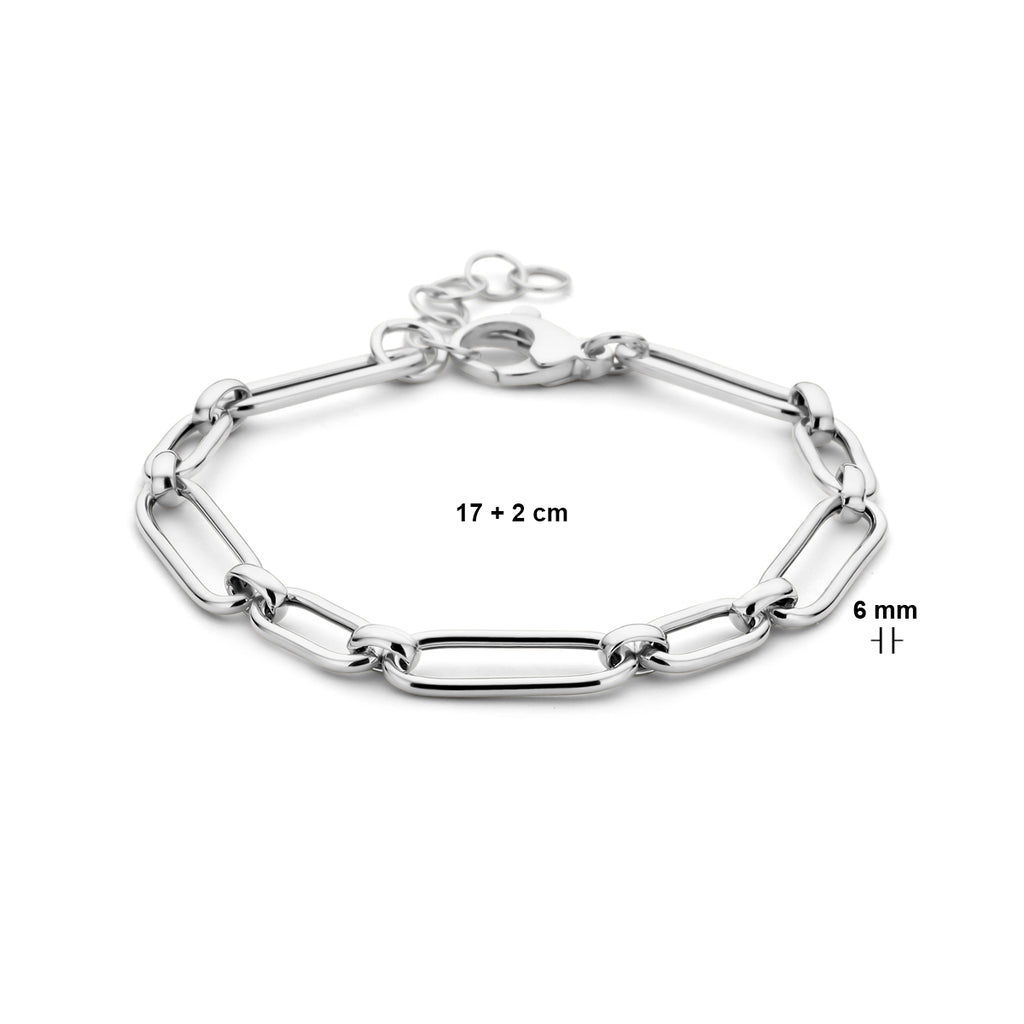 Armband 6,0 ​​mm 17 + 2 cm Silber rhodiniert