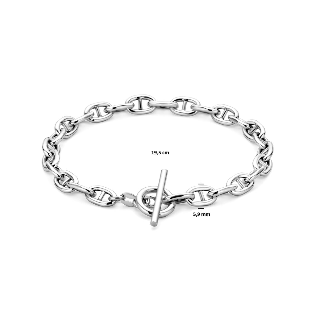 Armband 5,9 mm 19 cm Kastenschloss rhodiniert Silber