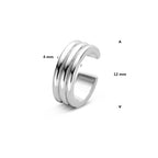 ear cuff 12 mm zilver gerhodineerd