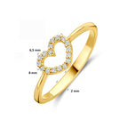 ring hartje lab grown diamant 0.09ct g vs 14K geelgoud