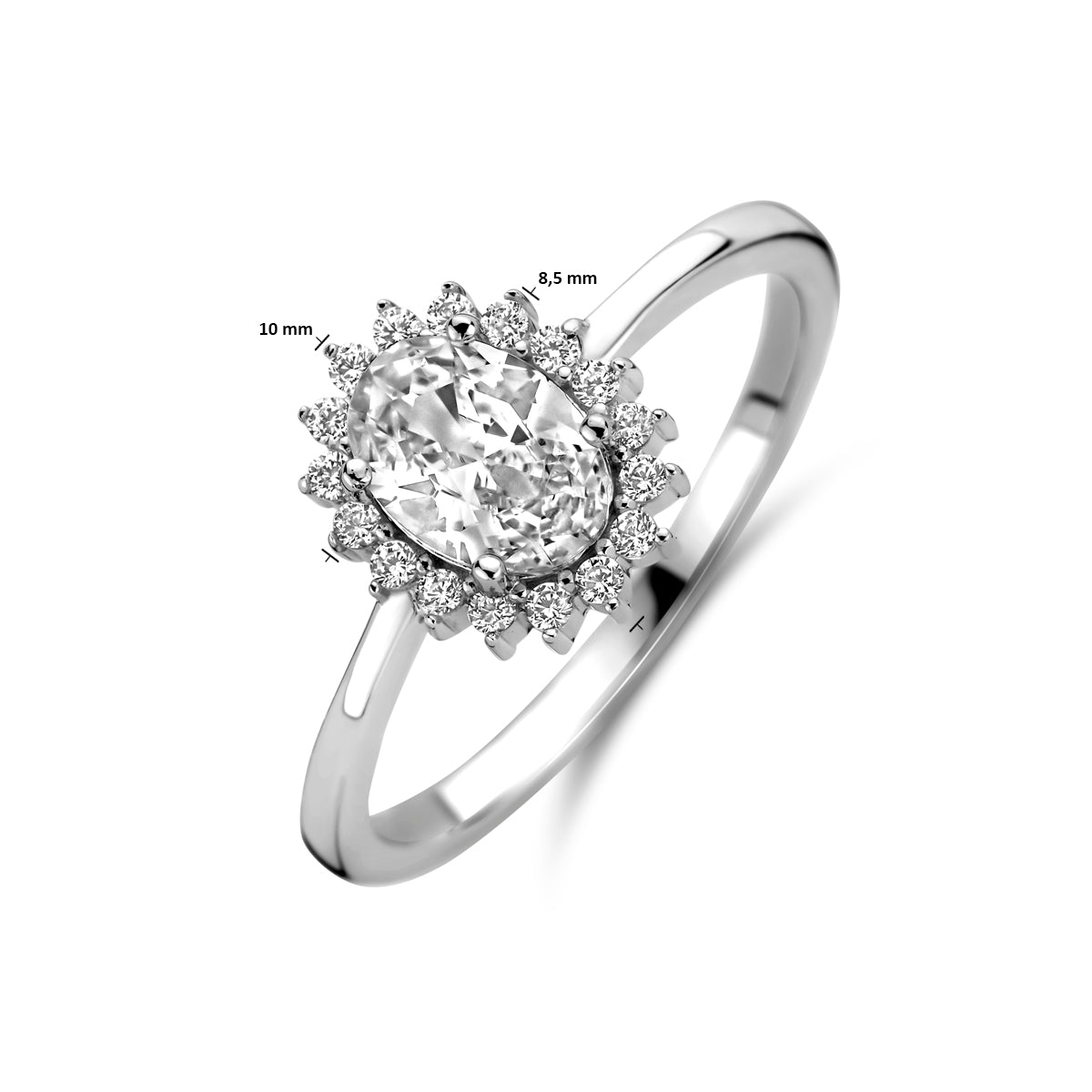 Ring Zirkonia Silber rhodiniert