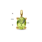 hanger peridot 12 mm 14K geelgoud