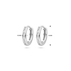 Klappohrringe Zirkonia 12 mm rhodiniertes Silber