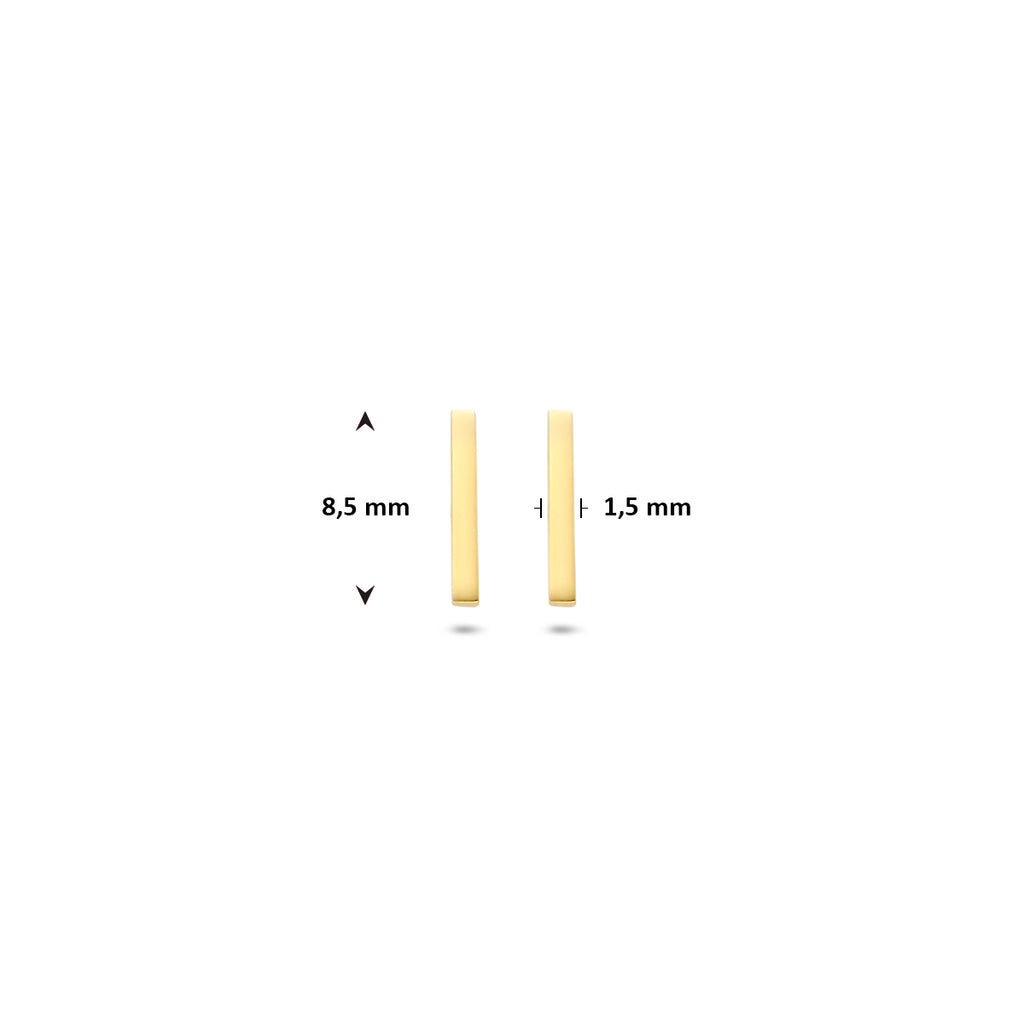 Ohrstecker Balken 8,5 mm 14K Gelbgold