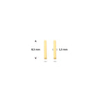 Ohrstecker Balken 8,5 mm 14K Gelbgold