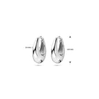 klapoorringen 13,5 mm zilver gerhodineerd