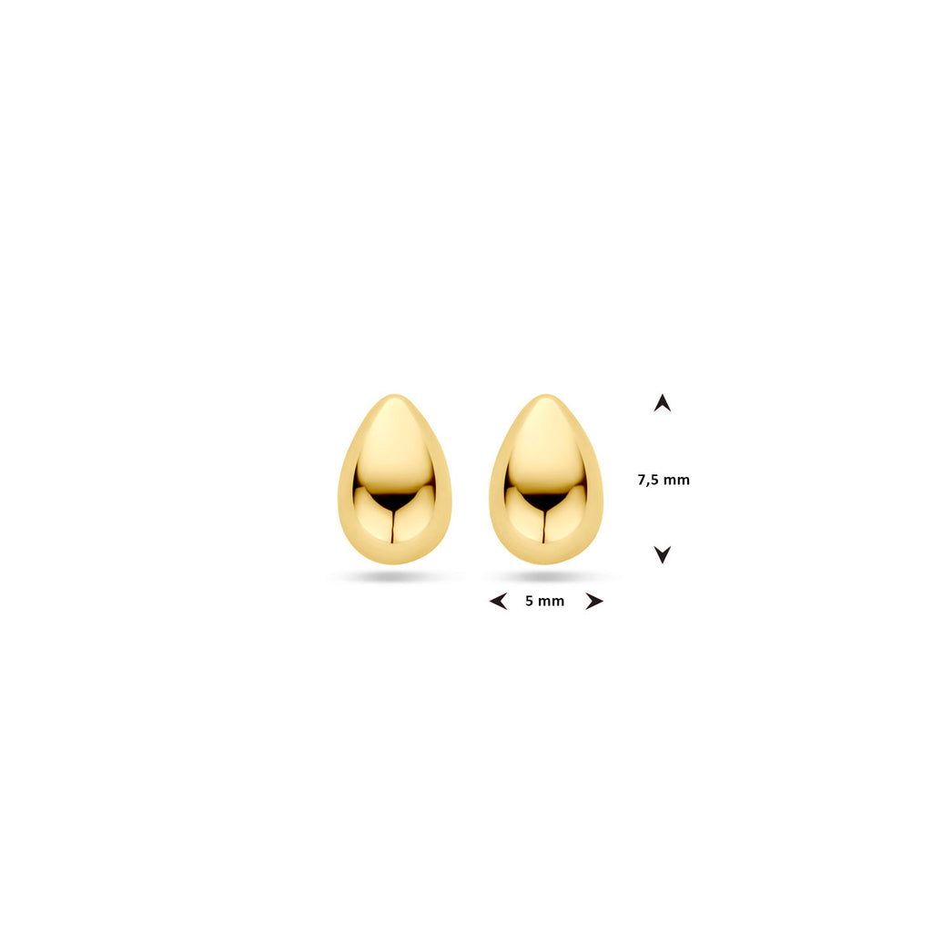 Ohrstecker Tropfen 7,5 mm 14K Gelbgold