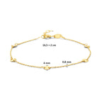 9k Armband runde Plättchen 16,5 + 2 cm 9K Gelb