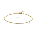 armband balkjes 1,3 mm 18 - 19,5 cm 14K geelgoud - plaat,buis,spijltje