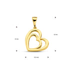 hanger hart 14K geelgoud