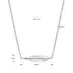 Halskette Feder 40,5 + 3 cm Silber rhodiniert