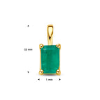 hanger smaragd 11 mm 14K geelgoud