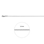 Halskette Anker flach 1,6 mm 41 + 4 cm Silber rhodiniert