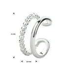 earcuff 11 mm zilver gerhodineerd
