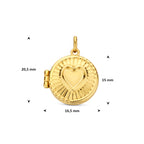 medaillon hartje 15 mm 14K geelgoud