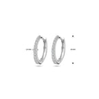 klapoorringen zirkonia 14 mm zilver gerhodineerd