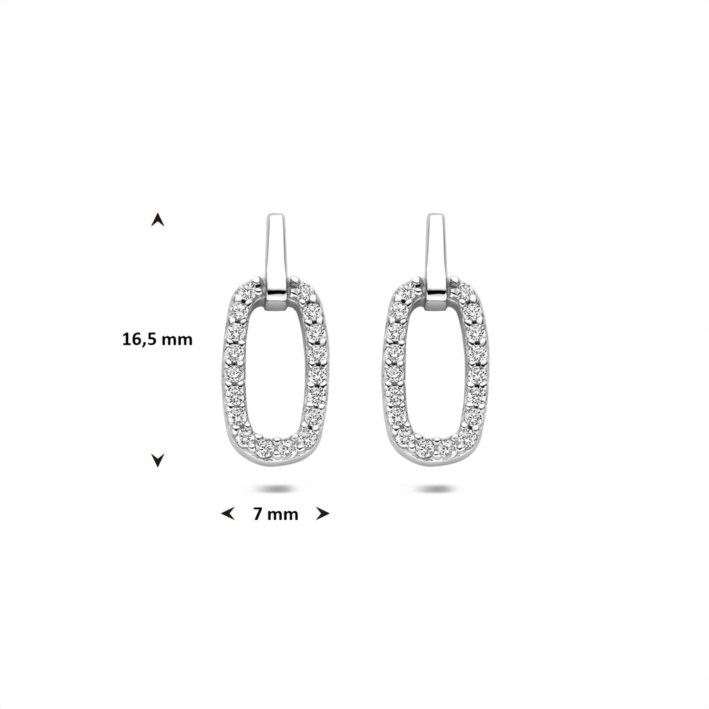 Ohrstecker Zirkonia 16,5 mm Silber rhodiniert