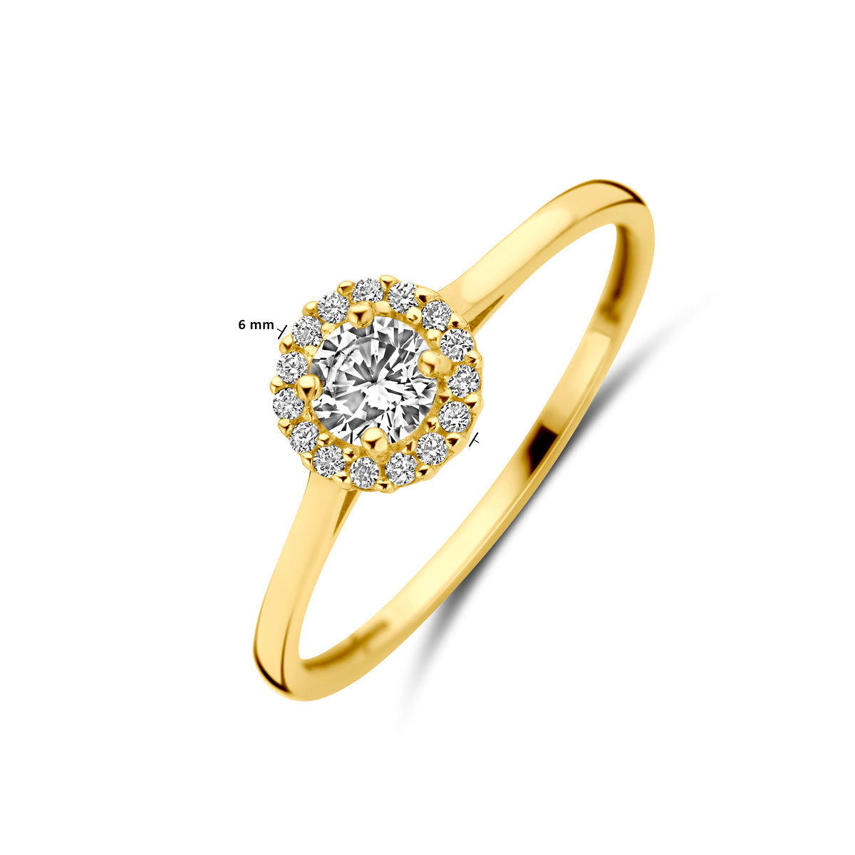 ring zirkonia 14K geelgoud