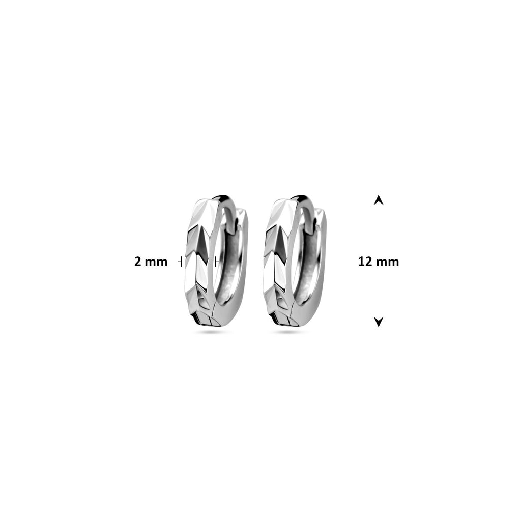 klapoorringen vlak 12 mm zilver gerhodineerd
