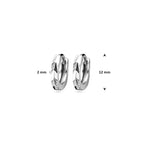 klapoorringen vlak 12 mm zilver gerhodineerd