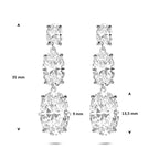 oorhangers zirkonia 35 mm zilver gerhodineerd