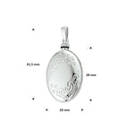 urnhanger gravure 28 mm zilver gerhodineerd