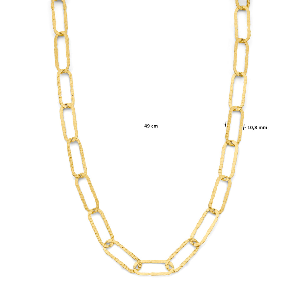 Halskette Büroklammer 10,8 mm 49 cm 3 Mikron Silber vergoldet (gelb)