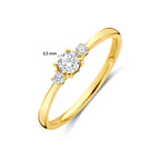 ring lab grown diamant 0.25ct h si 14K geelgoud