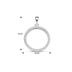 hanger rondje zirkonia 25 mm zilver gerhodineerd