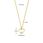collier hartje diamant 0.02ct h si 40 + 4 cm 14K geelgoud
