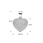 Anhänger Herz Zirkonia 19 mm Silber rhodiniert
