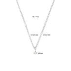 multi-collier parel 41 + 4 cm zilver gerhodineerd