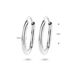 oorringen 1,8 mm ronde buis zilver gerhodineerd