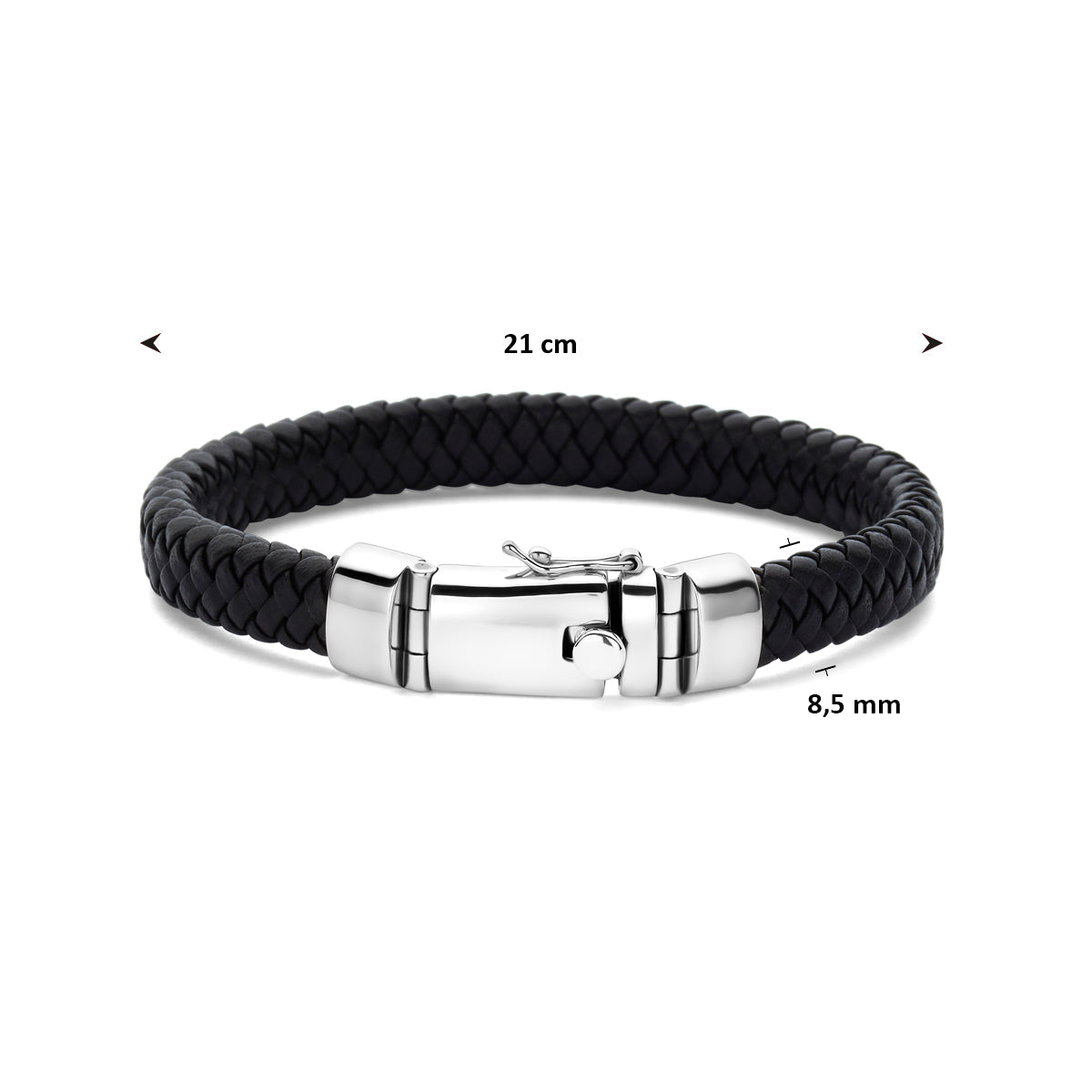 Armband 8,5 mm Silber rhodiniert