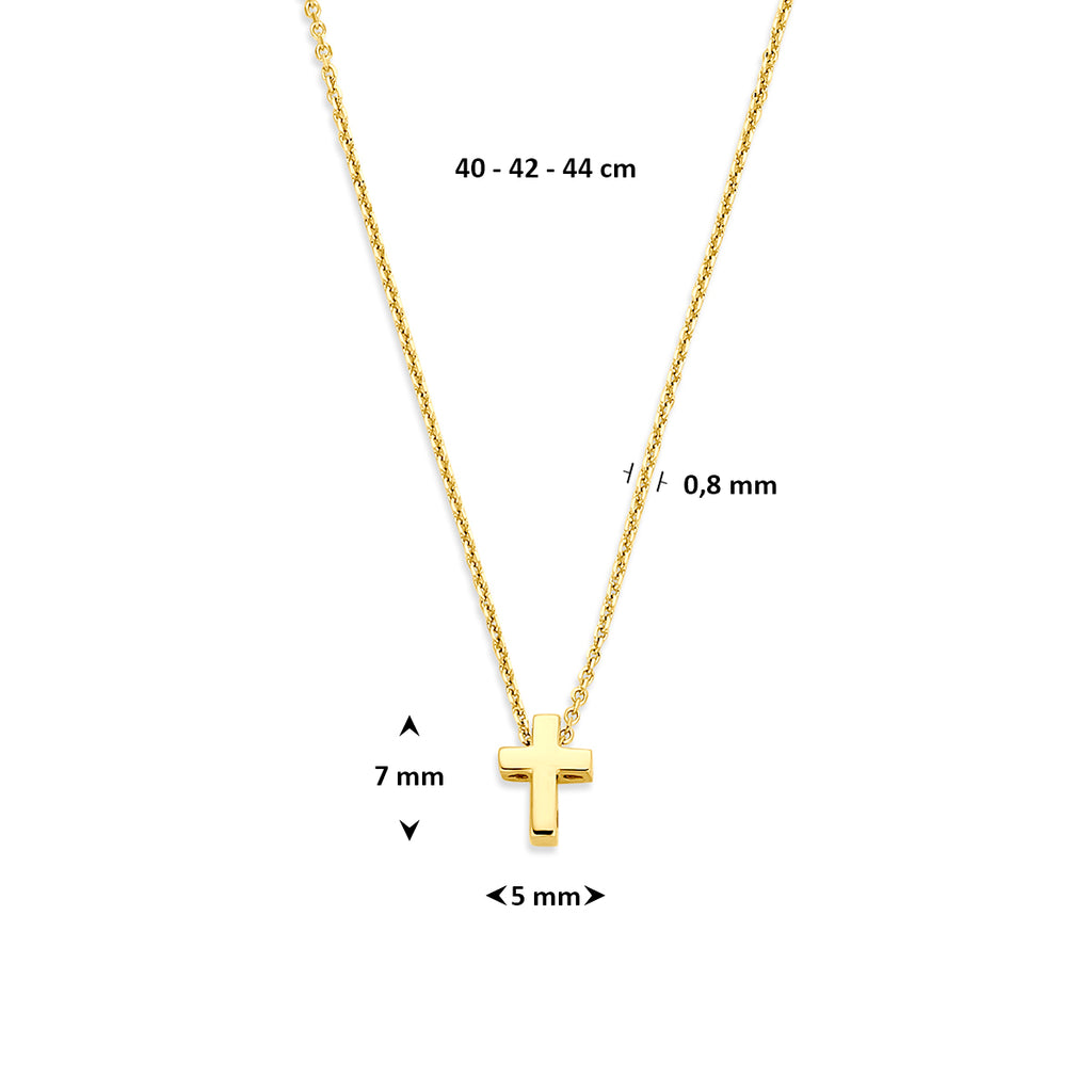 collier kruis 40 - 42 - 44 cm 14K geelgoud