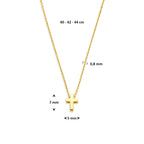 collier kruis 40 - 42 - 44 cm 14K geelgoud