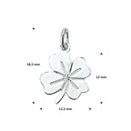 hanger klavertje zilver wit