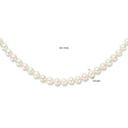 Halskette Perle 5,5 mm 42 + 4 cm Silber rhodiniert