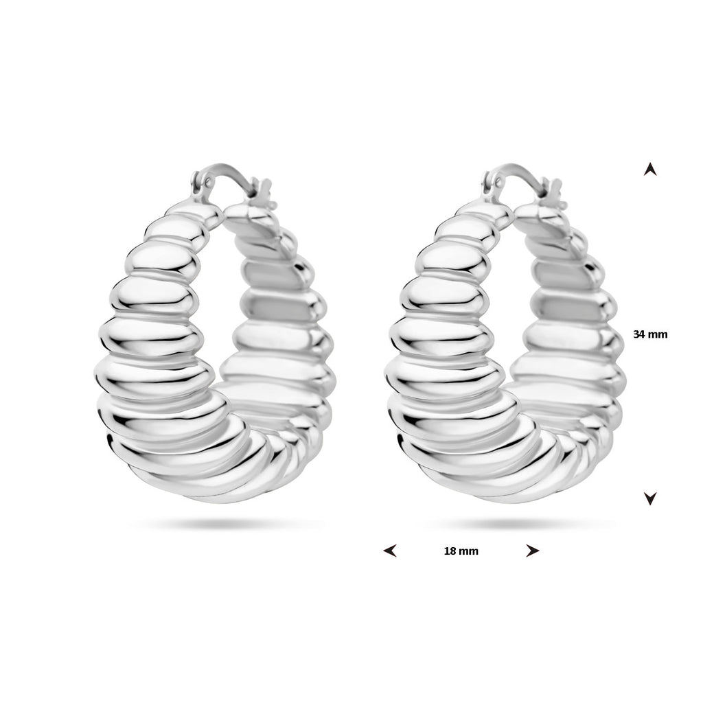 Ohrringe 34 mm Silber rhodiniert