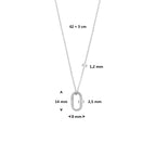 collier zirkonia 42 + 3 cm zilver gerhodineerd