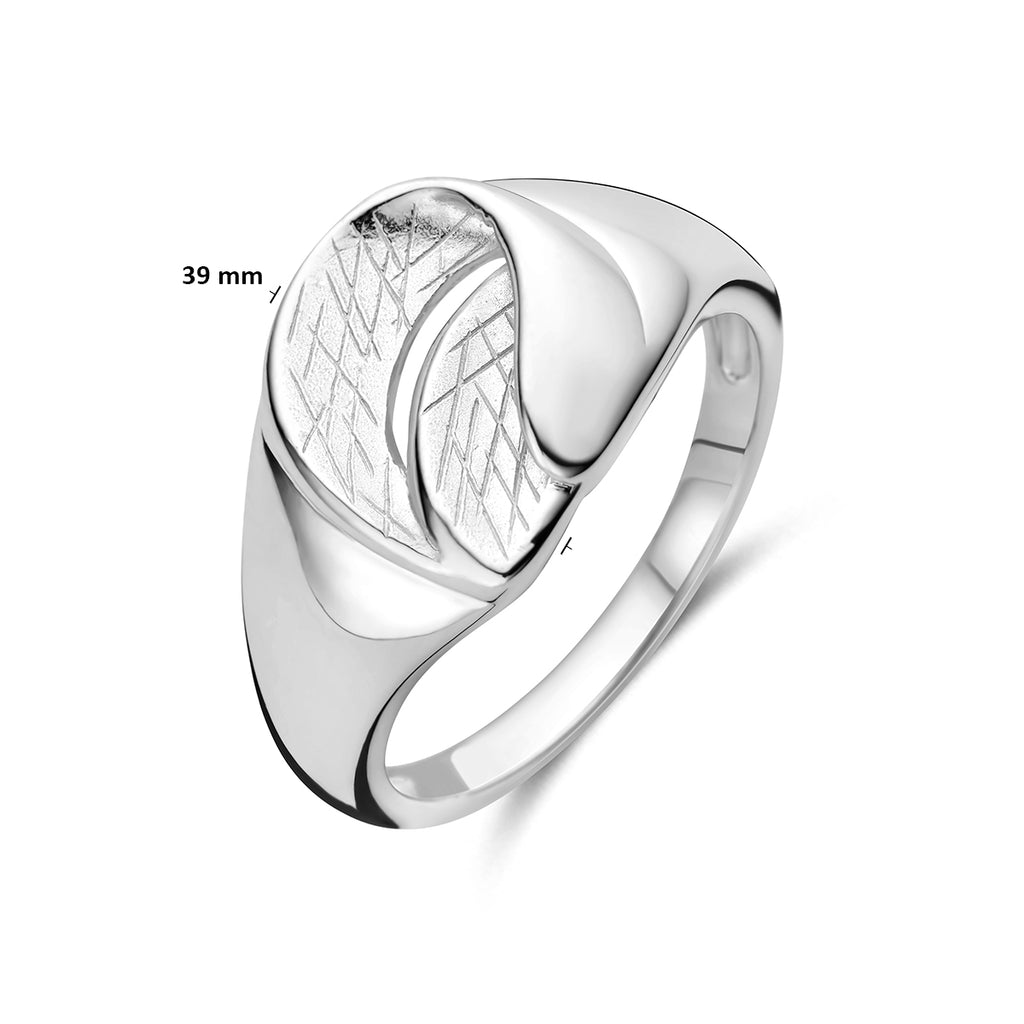 ring gescratcht zilver gerhodineerd