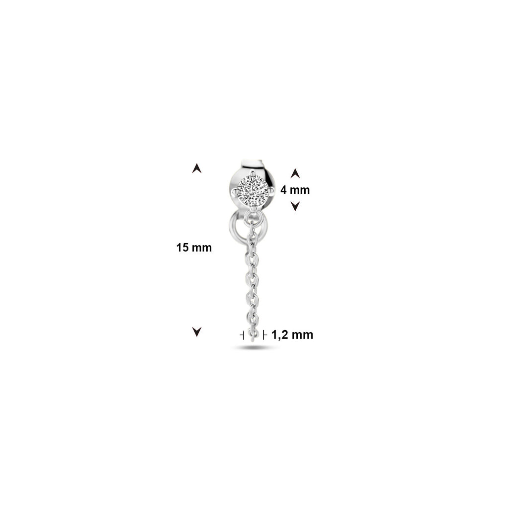 Ohrstecker pro Stück Zirkonia Silber rhodiniert