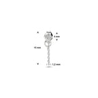 Ohrstecker pro Stück Zirkonia Silber rhodiniert