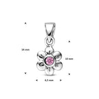 Anhänger Blume rosa Zirkonia Silber rhodiniert
