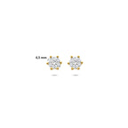 oorknoppen lab grown diamant 0.75ct (2x 0.375ct) f vs 4,5 mm 14K geelgoud