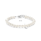 armband parel 5,5 mm 18 + 3 cm zilver gerhodineerd